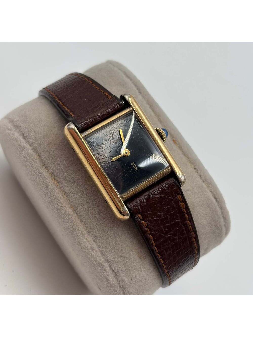 Must de Cartier Tank Vermeil Black Dial Watch 21mm - Picture 6 of 9